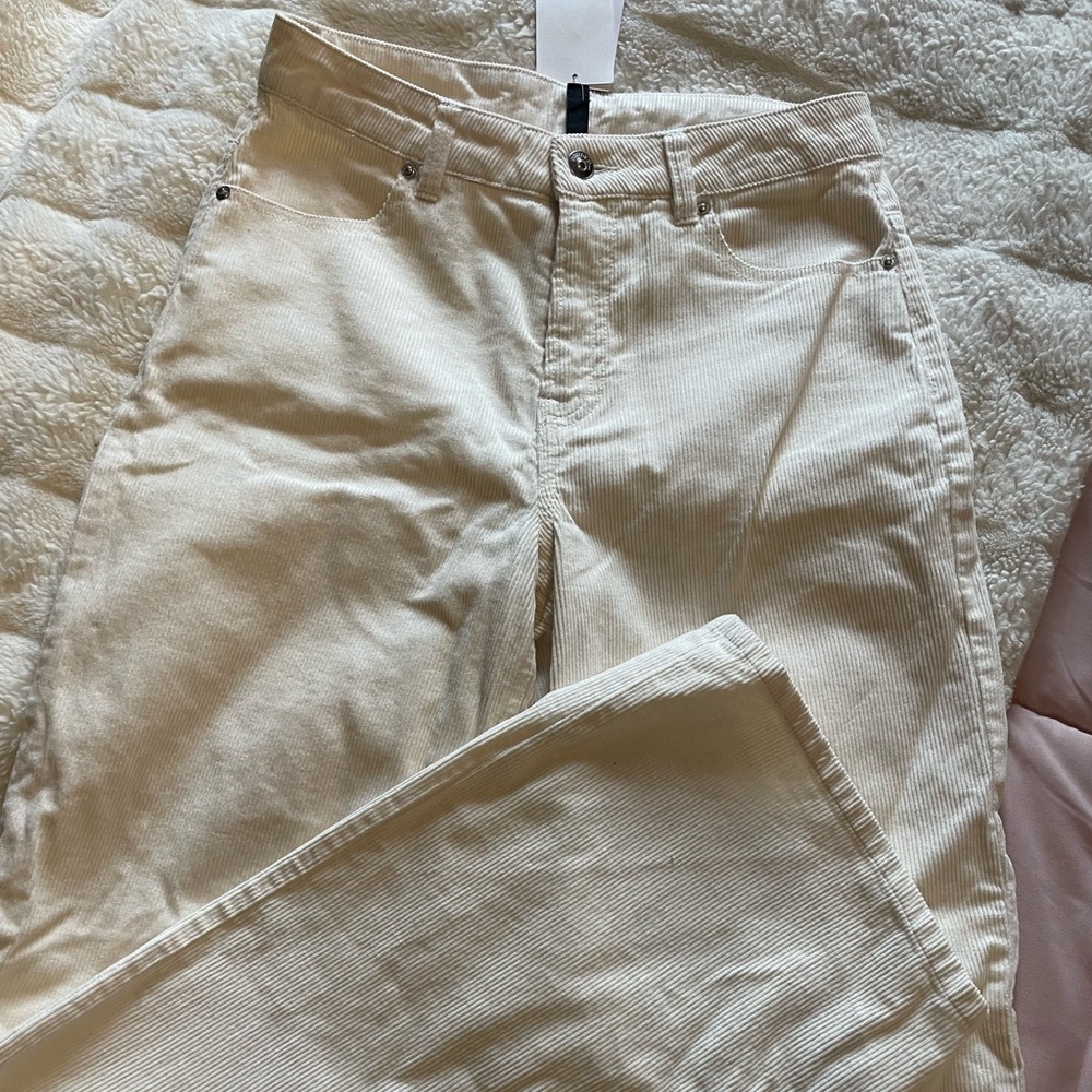 New H&M corduroy cream color pants size 2